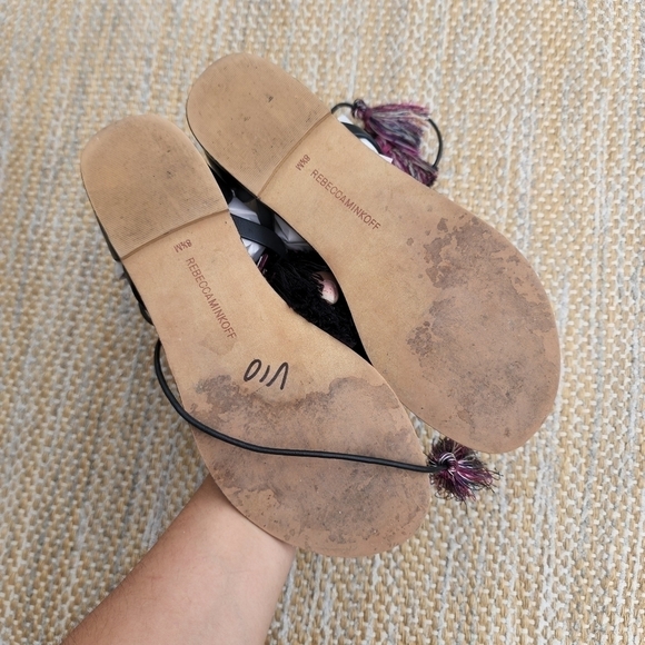 Rebecca Minkoff Elisha Tassle Zip Leather Lace Up Sandals 8.5 - Picture 7 of 7